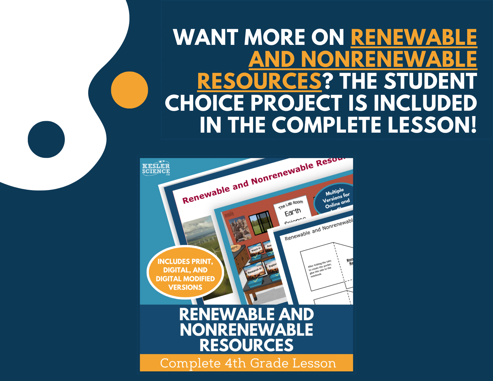 Renewable & Nonrenewable Resources - Student Choice Projects - 4th Grade