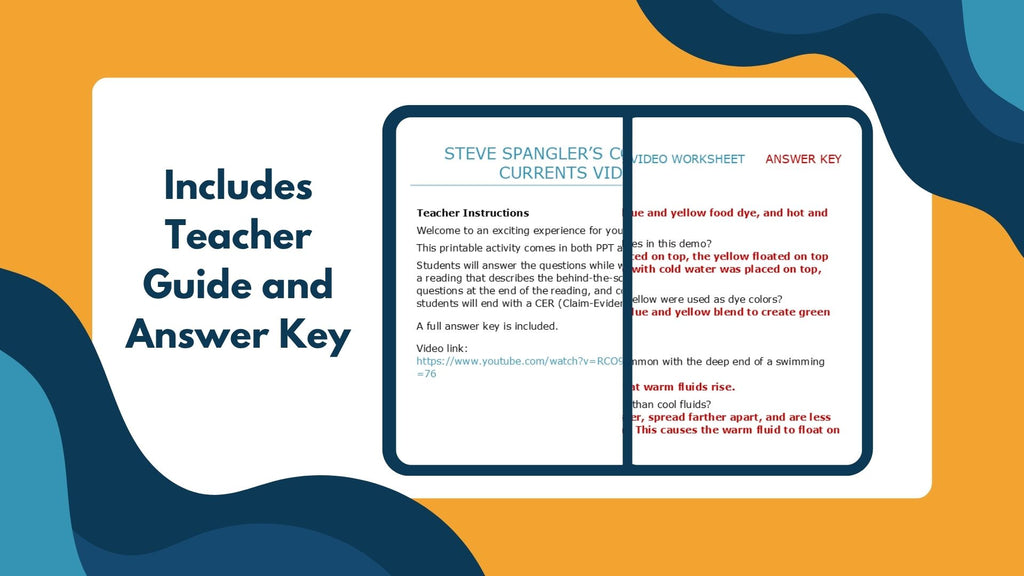 Colorful Convection Currents - Spangler Video Worksheets with CER