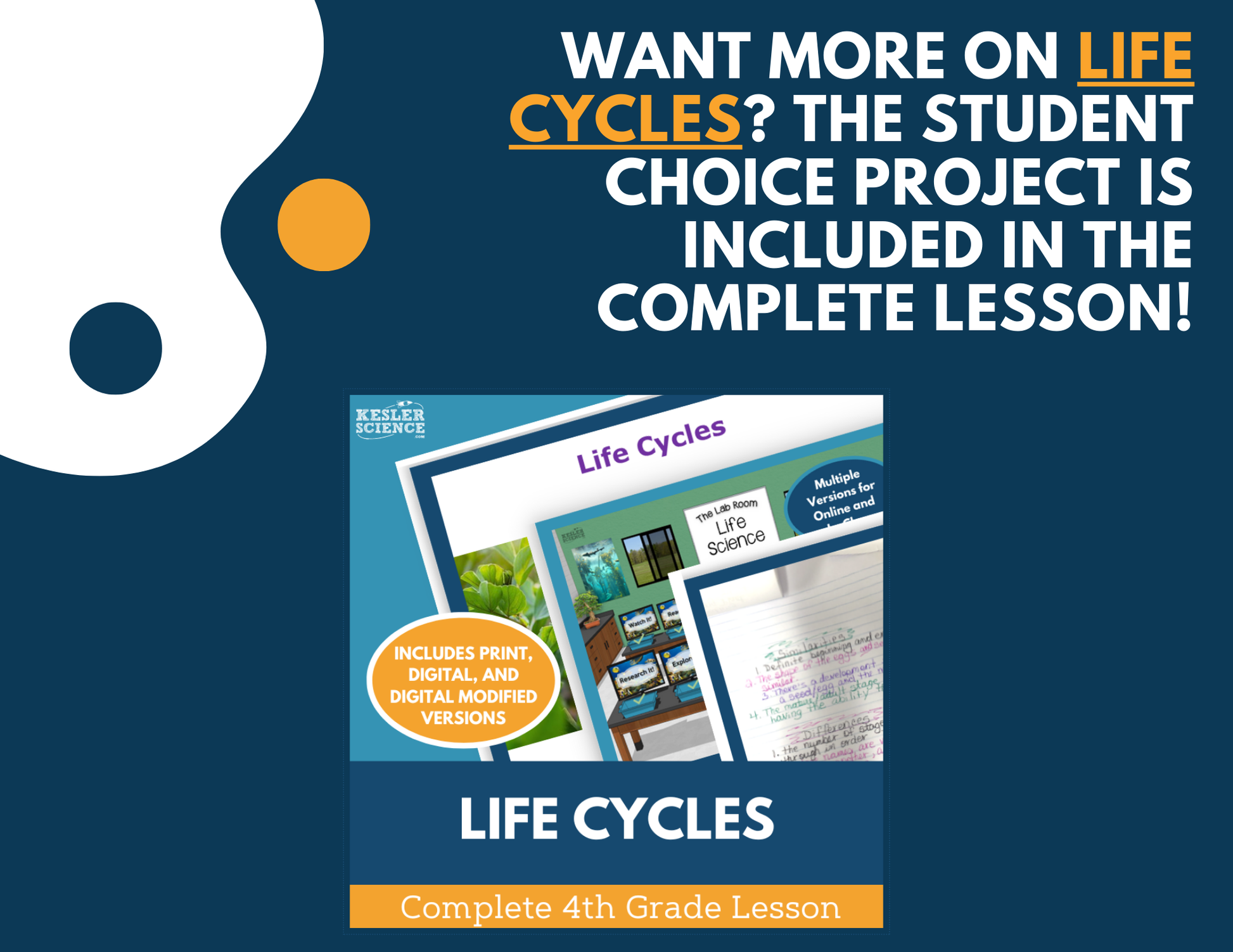Life Cycles - Student Choice Projects - 4th Grade