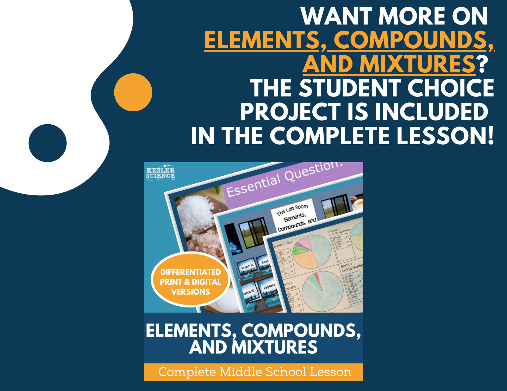 Elements, Compounds, & Mixtures - Student Choice Projects - MS