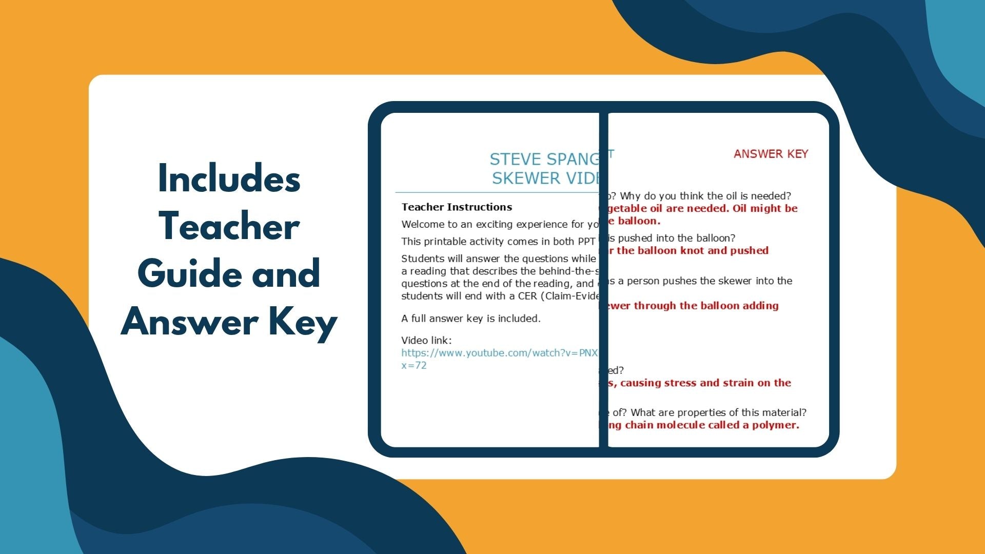 Balloon Skewer - Spangler Video Worksheets with CER