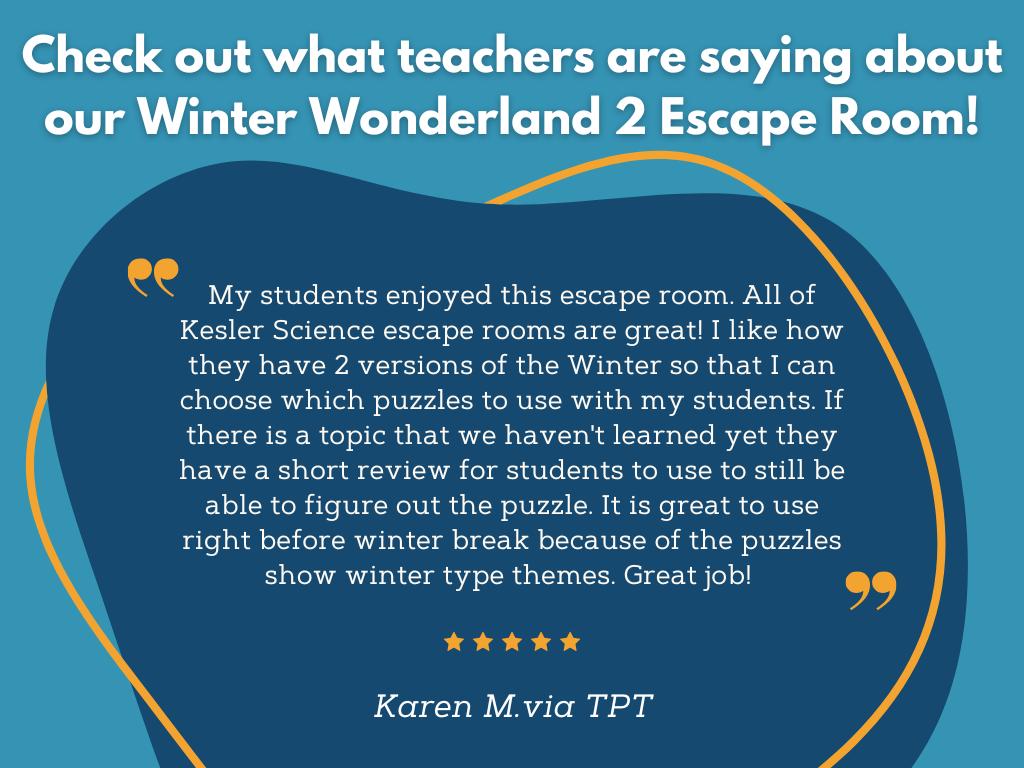 Winter Wonderland Season 2 Escape Room - 6th 7th 8th Grade Science Review Activity