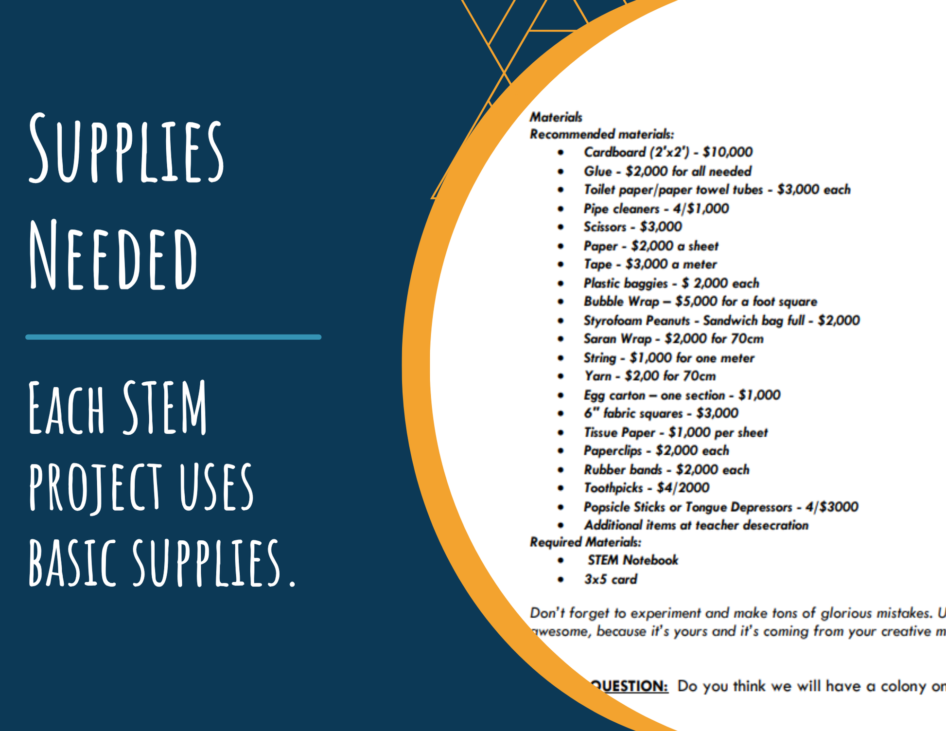 STEM Challenge - Project: Inhabit Mars - Build a Landing Device for Mars