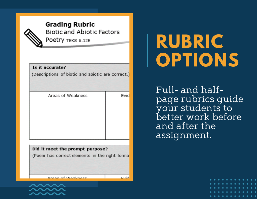 Writing Prompts - Biotic & Abiotic Factors - MS 6-8