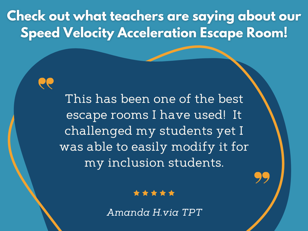 Speed, Velocity, Acceleration Escape Room - 6th 7th 8th Grade Science Review
