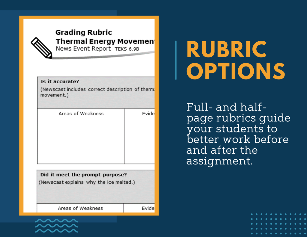 Writing Prompts - Thermal Energy Movement - MS 6-8
