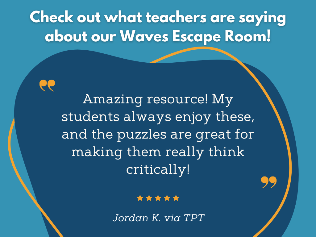 Waves Science Escape Room - 6th 7th 8th Grade Science Review Activity
