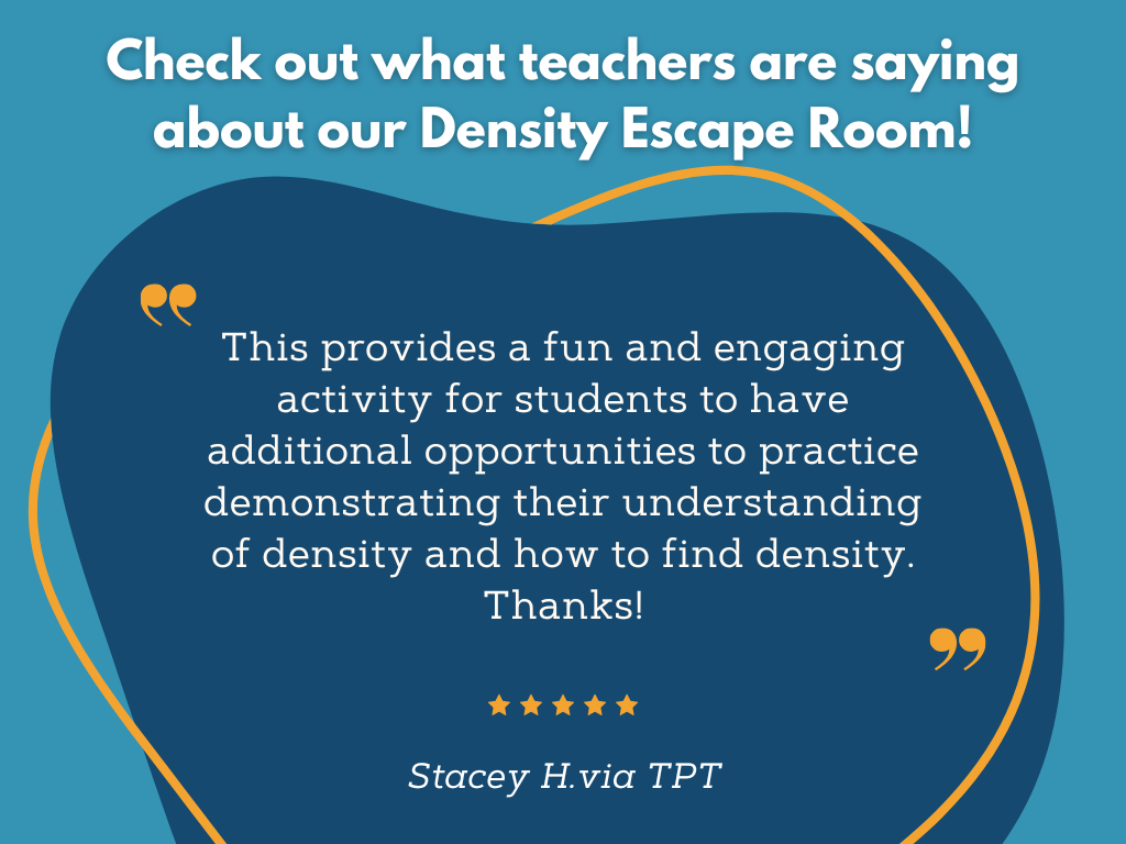 Density Escape Room - 6th 7th 8th Grade Science Review Activity