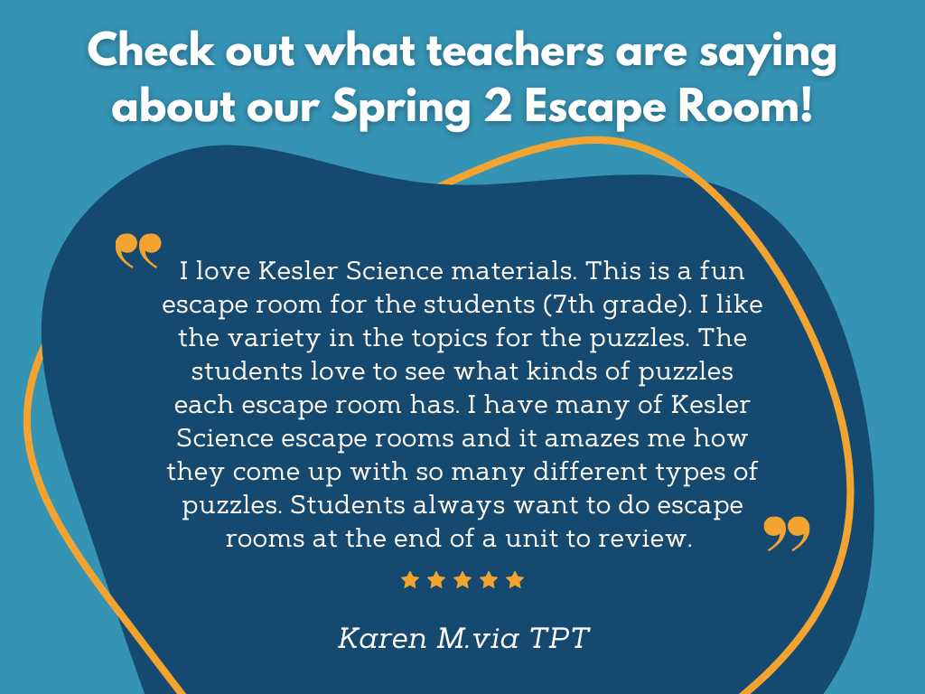 Spring Escape Room - Season 2 - 6th 7th 8th Grade Science Review Activity