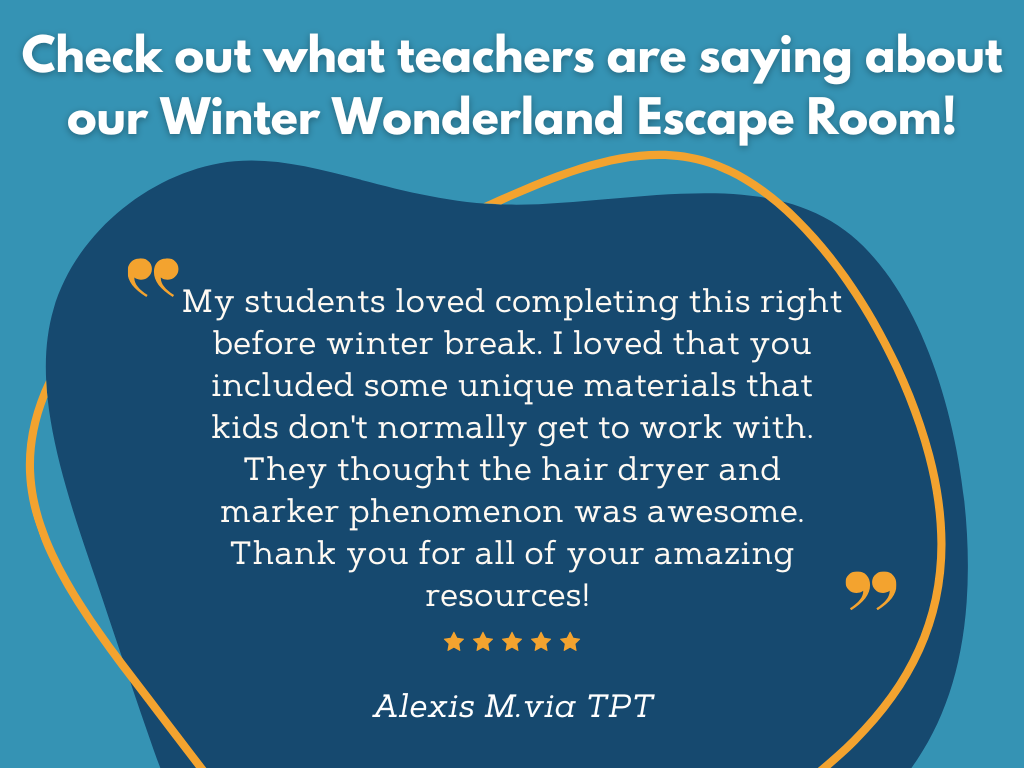 Winter Wonderland Escape Room - 6th 7th 8th Grade Science Review Activity