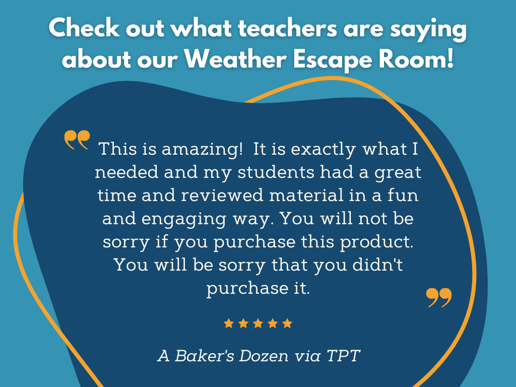 Weather Escape Room - 6th 7th 8th Grade Science Review Activity