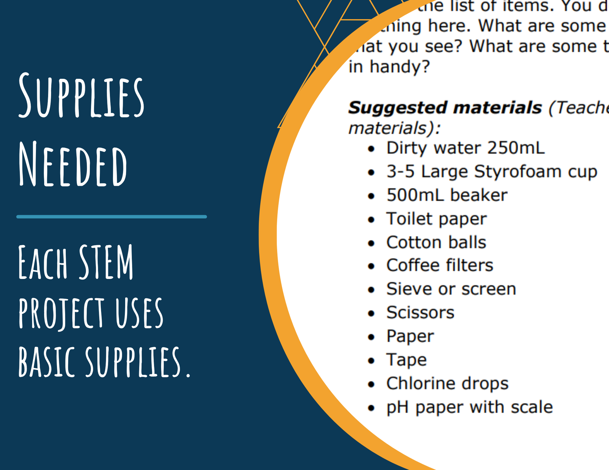 STEM Challenge - Project Clean It Up - Create a Water Purifier