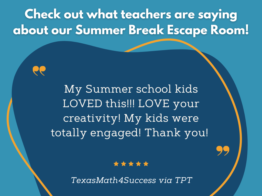 Summer Break Escape Room - 6th 7th 8th Grade Science Review Activity