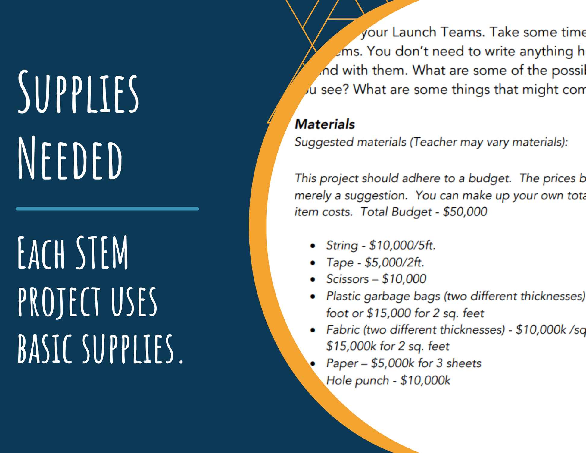 STEM Challenge - Project: Skydive - Design a Parachute For Your New Business