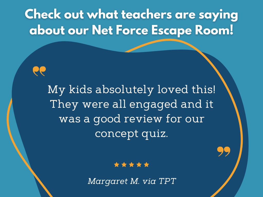 Net Force Escape Room - 6th 7th 8th Grade Science Review Activity
