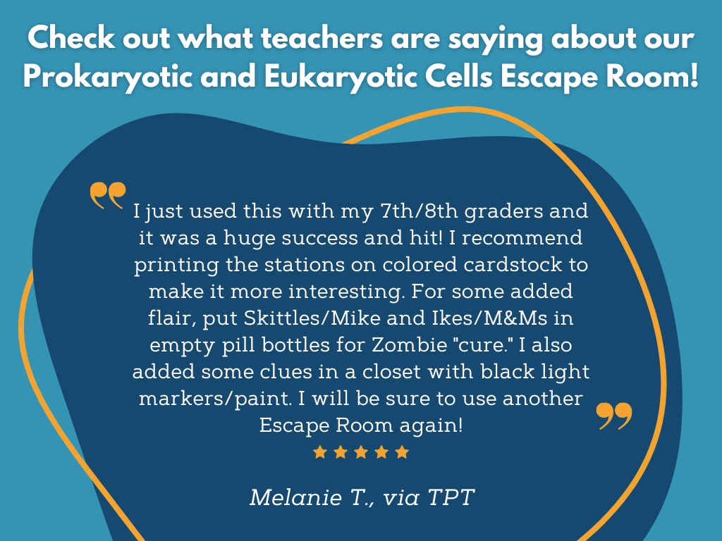 Prokaryotic and Eukaryotic Cells Escape Room - 6th 7th 8th Gr. Science Review