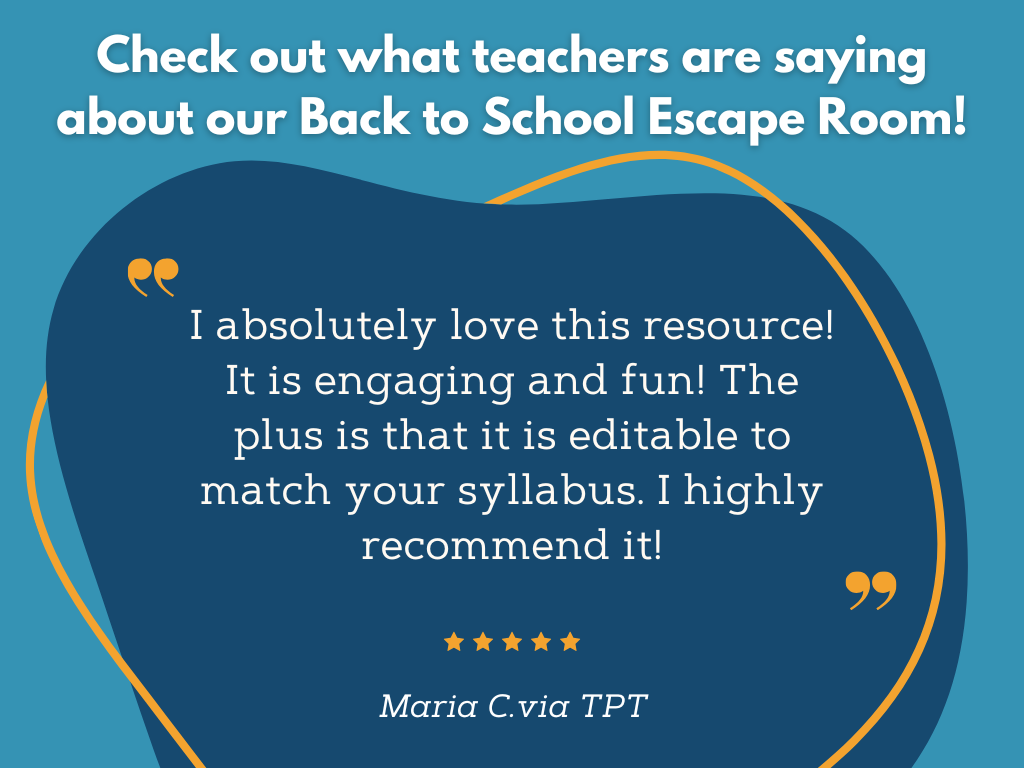 Back to School Escape Room - 6th 7th 8th Grade Science Activity