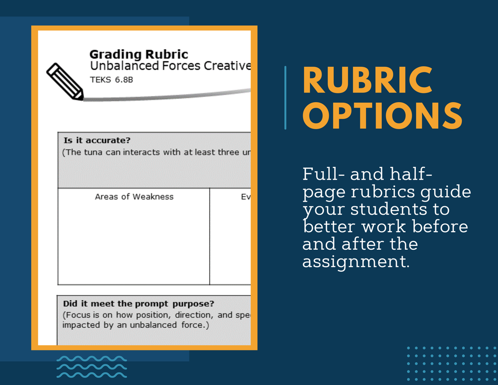 Writing Prompts - Balanced & Unbalanced Forces - MS 6-8