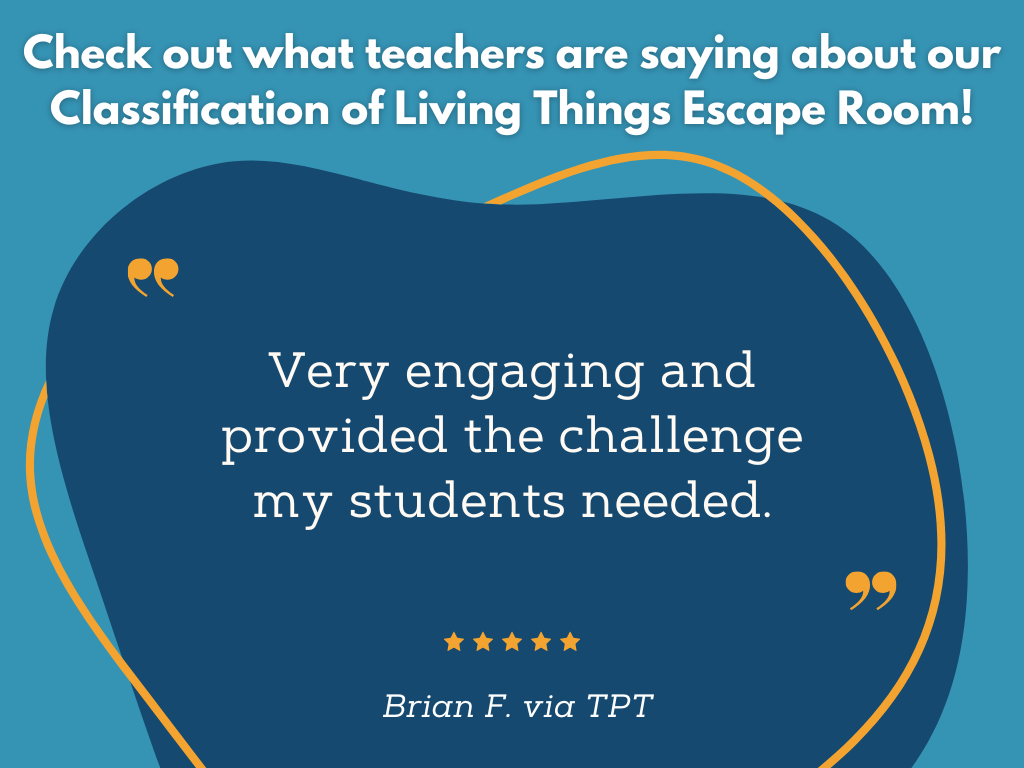 Classification of Living Things Escape Room - 6th 7th 8th Grade Science Review