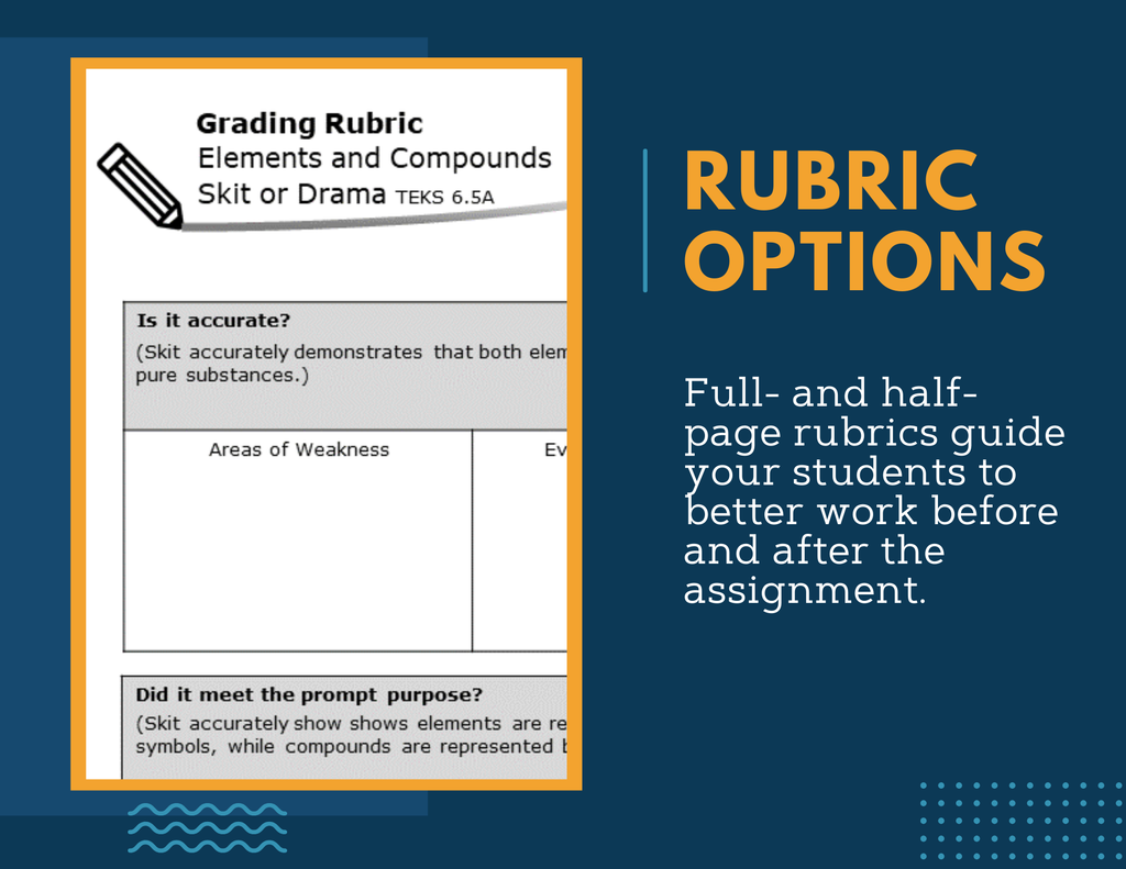 Writing Prompts - Elements & Compounds - MS 6-8