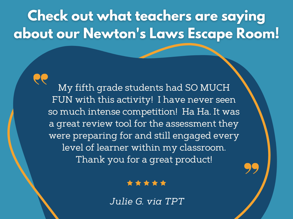 Newton's Laws Science Escape Room - 6th 7th 8th Grade Science Review Activity