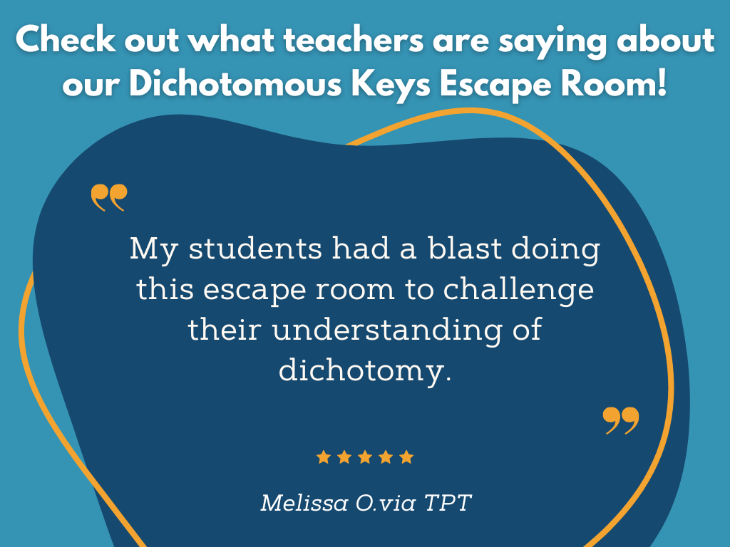 Dichotomous Keys Escape Room - 6th 7th 8th Grade Science Review Activity