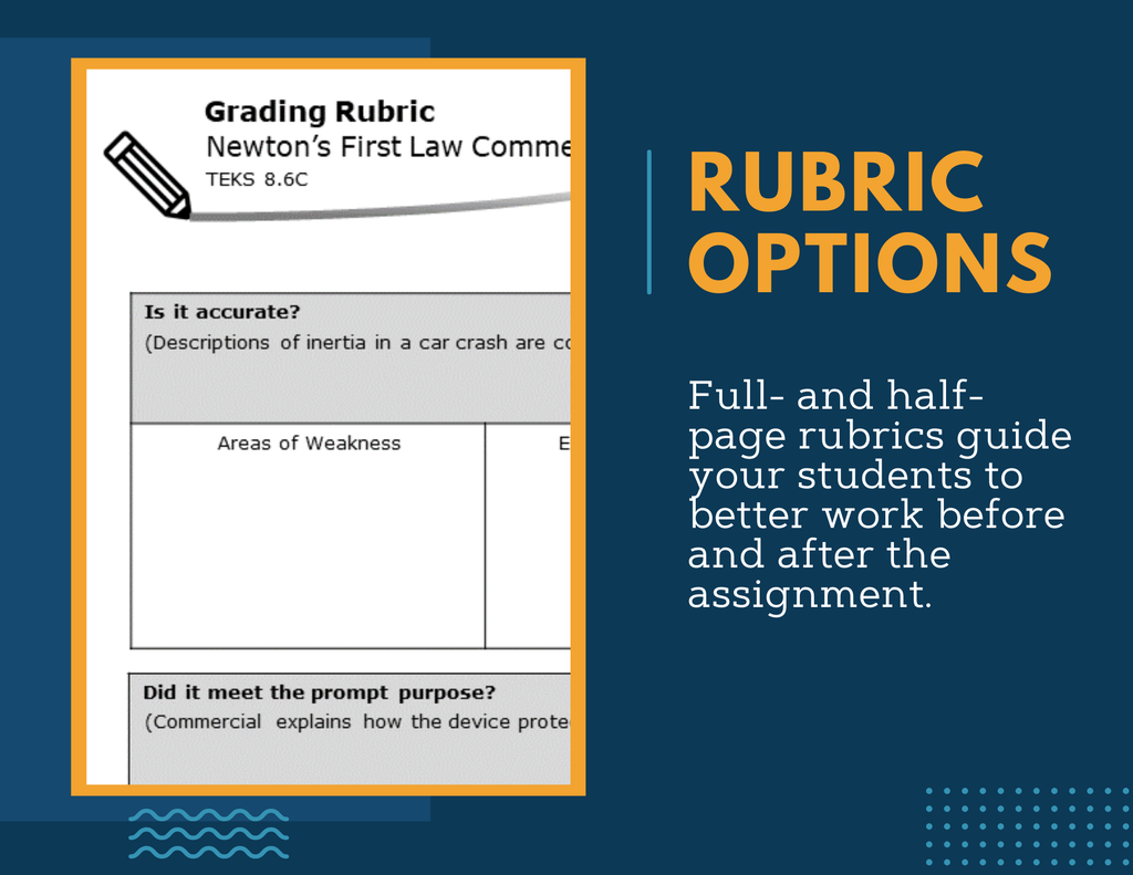 Writing Prompts - Newton's First Law - MS 6-8
