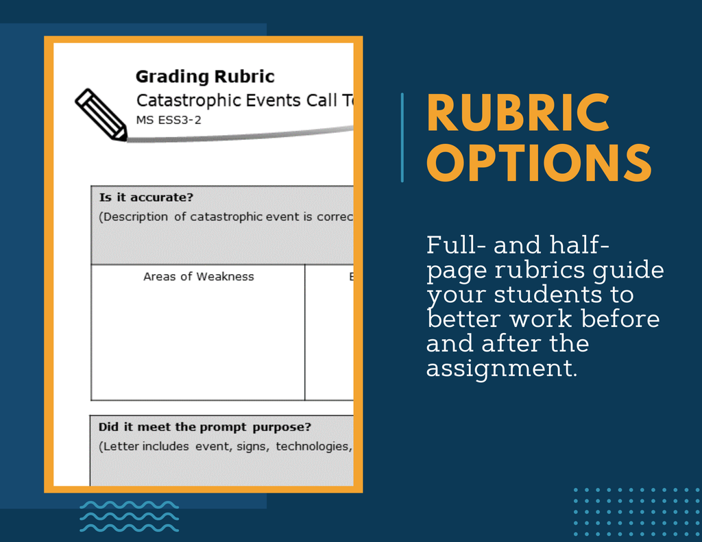 Writing Prompts - Catastrophic Events - MS 6-8 NGSS