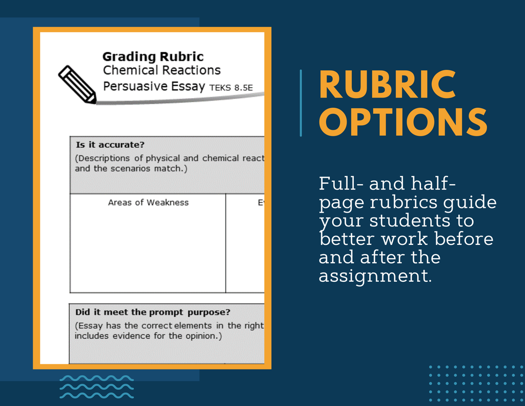 Writing Prompts - Chemical Reactions - MS 6-8