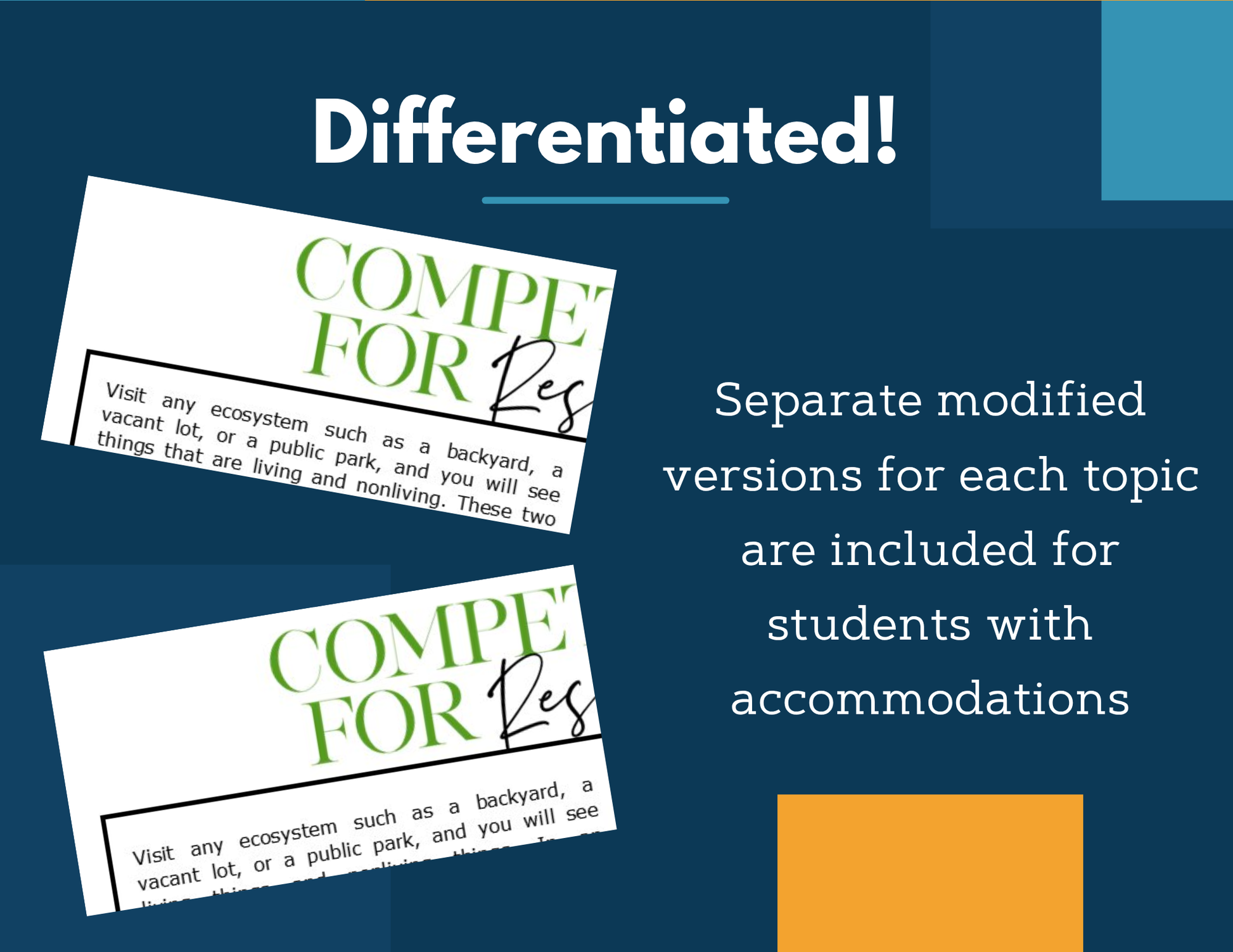 MS 6th 7th 8th Science Reading Comprehension Passages - VOL. 3 - Competing for Resources
