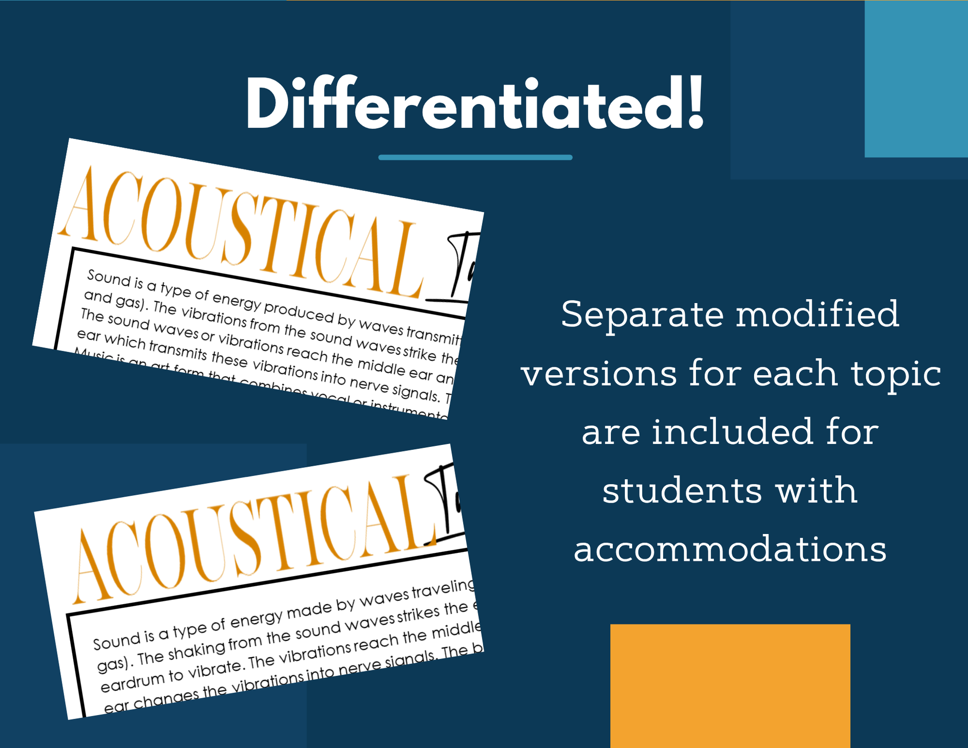 MS 6th 7th 8th Science Reading Comprehension Passages - Acoustical Instruments