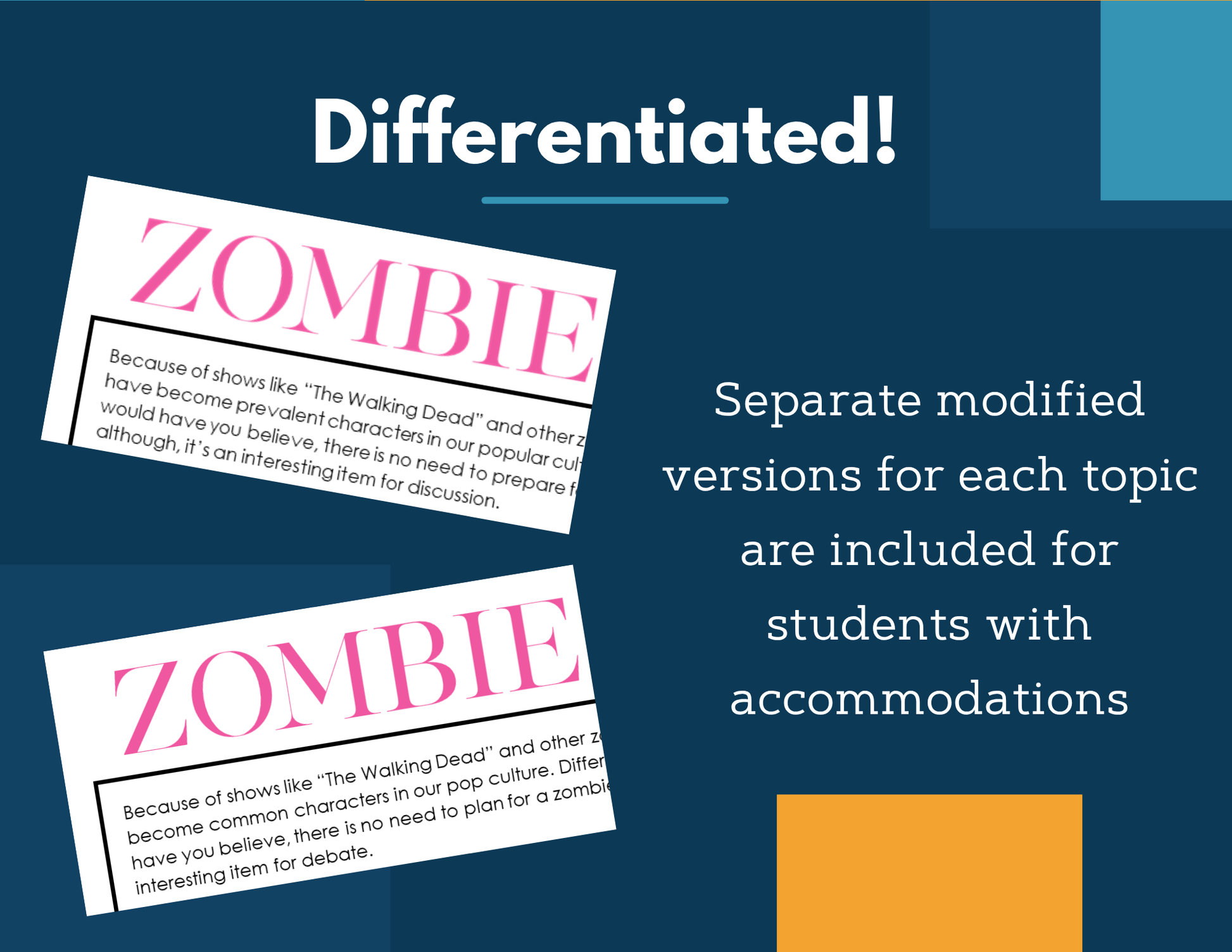 MS 6th 7th 8th Science Reading Comprehension Passages - Zombie Brains