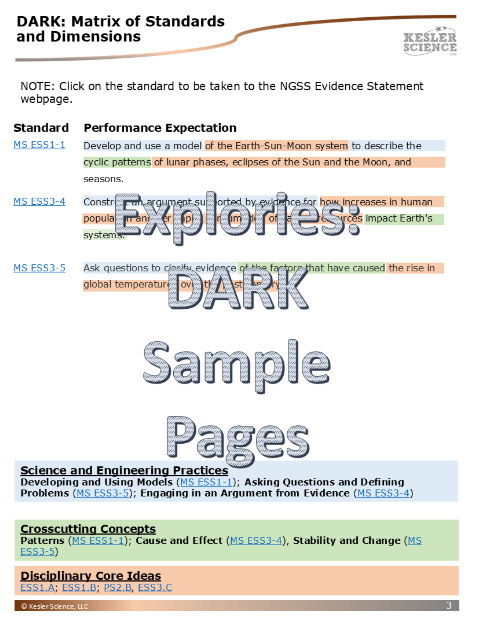 Explories: DARK - an NGSS Unit on the Sky (Core Materials Only) - Grades 6-8