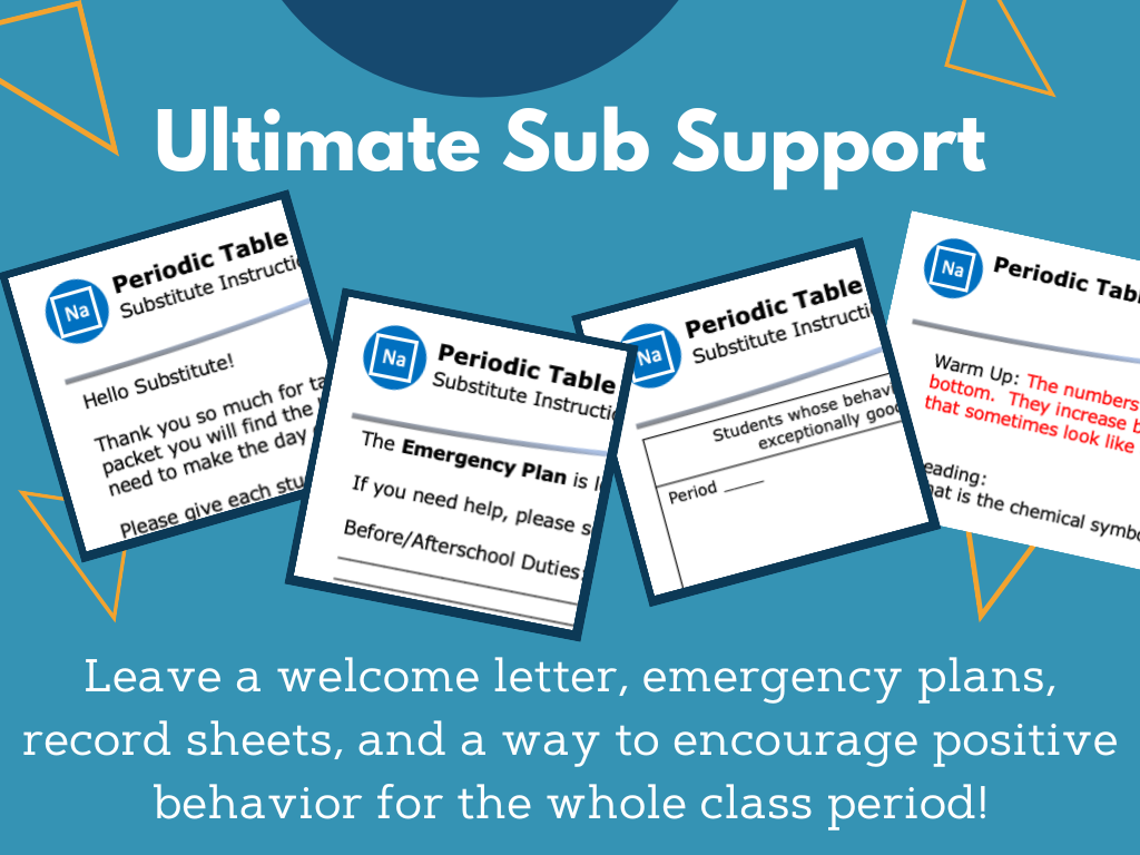 MS 6th 7th 8th - Periodic Table - Sub Plans