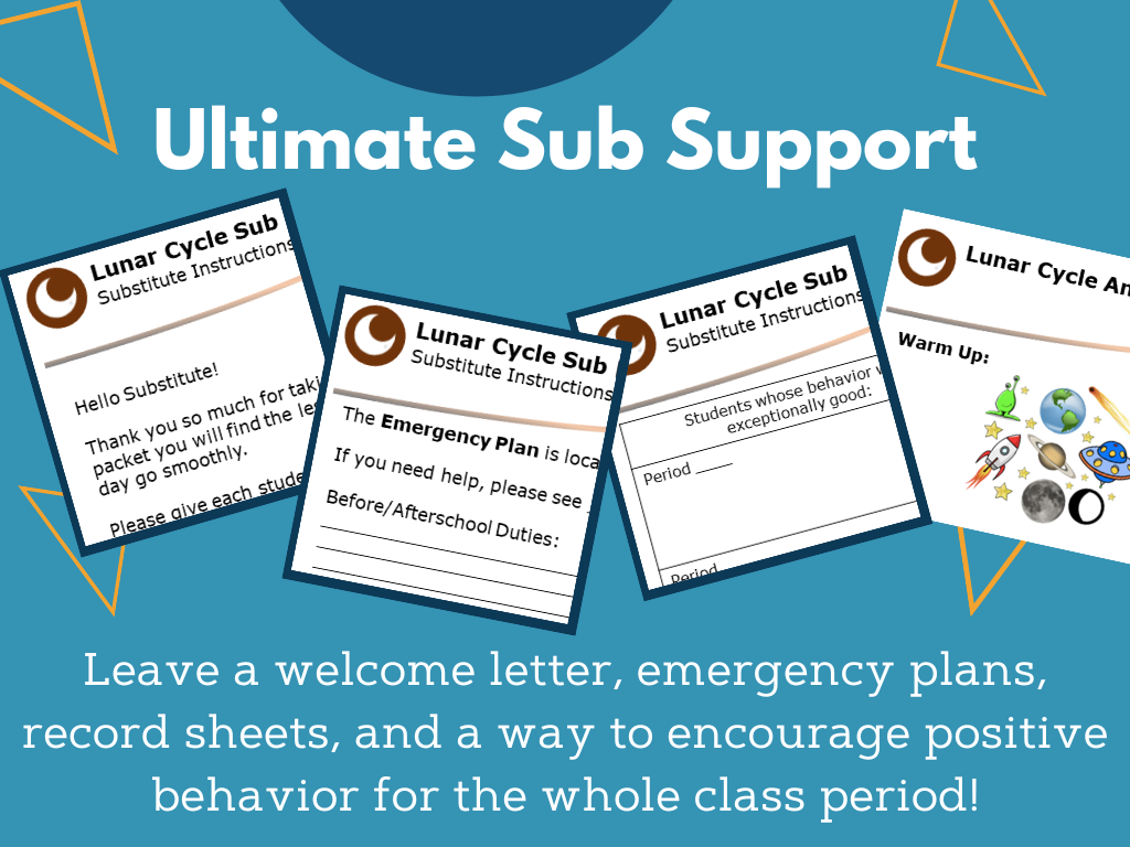 MS 6th 7th 8th - Lunar Cycle - Sub Plans