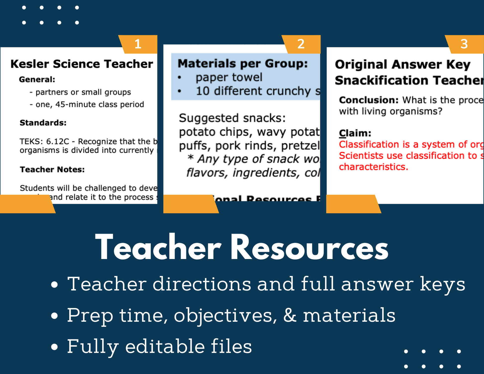 Classification Inquiry Lab - MS 6-8 Science