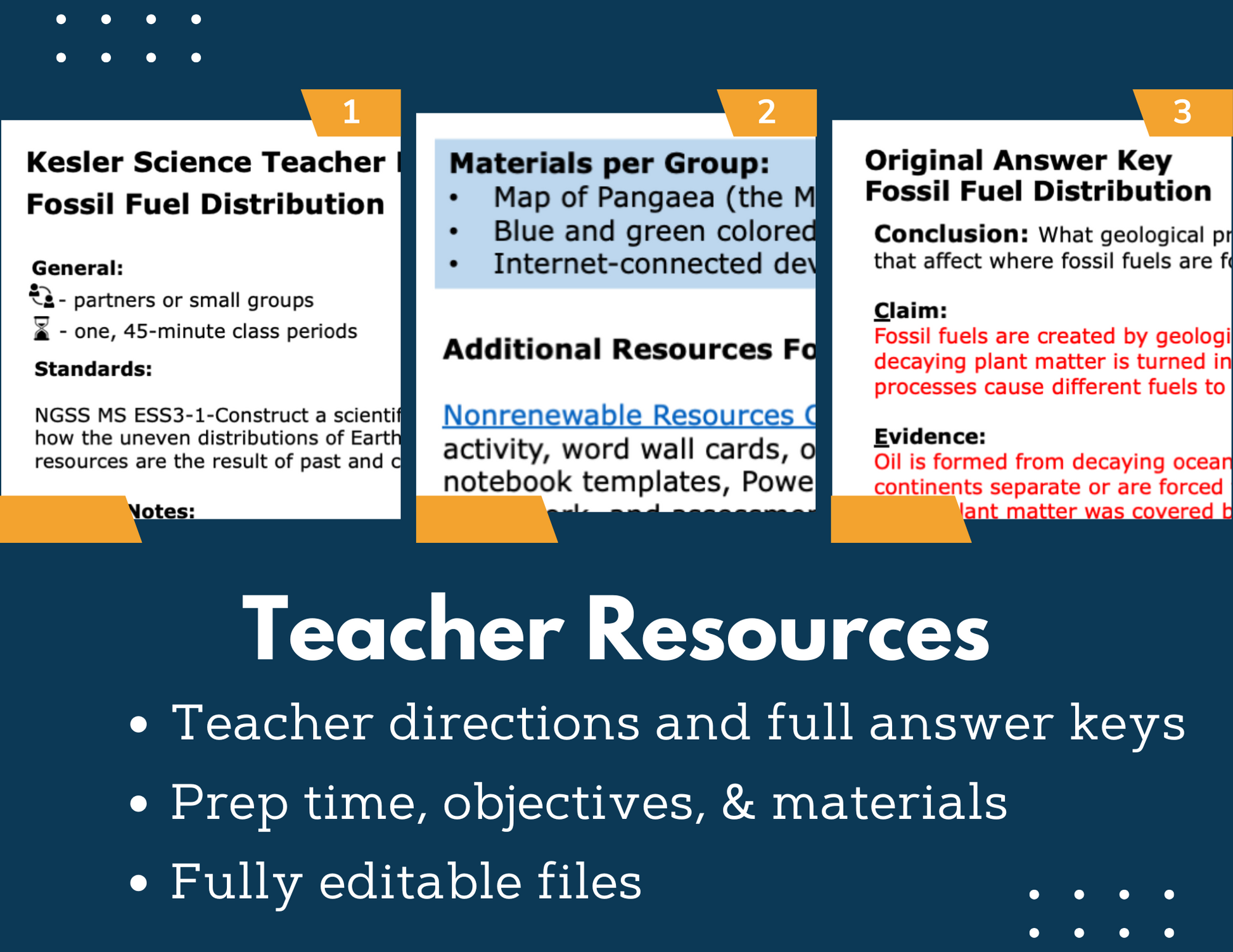 Geosciences - Fossil Fuels Inquiry Lab - NGSS MS ESS3-1