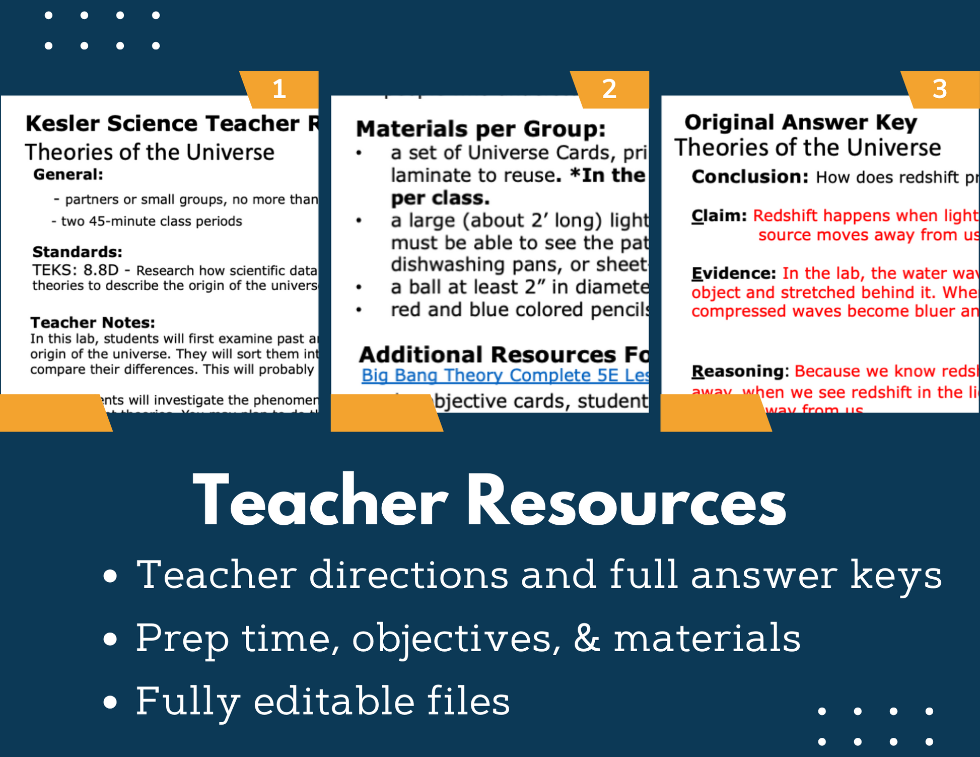 Theories of the Universe Inquiry Lab - MS 6-8 Science TEKS