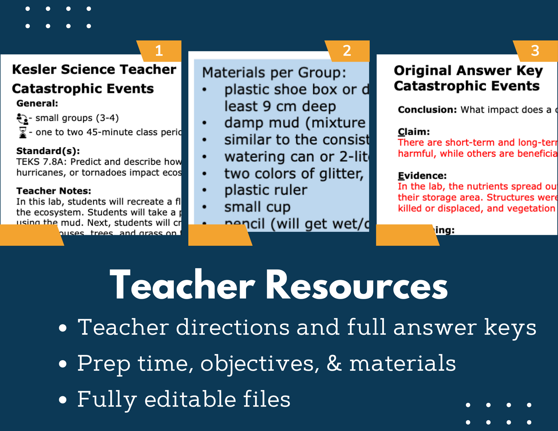 Catastrophic Events Inquiry Lab - MS 6-8 Science TEKS