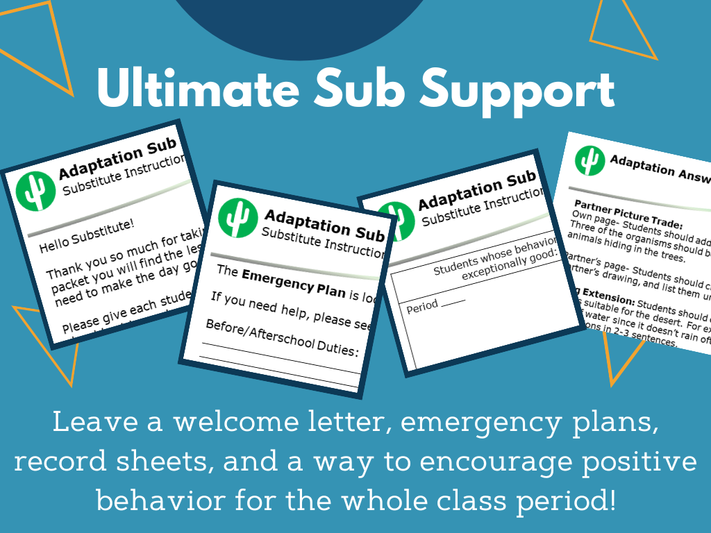 MS 6th 7th 8th - Adaptations - Sub Plans