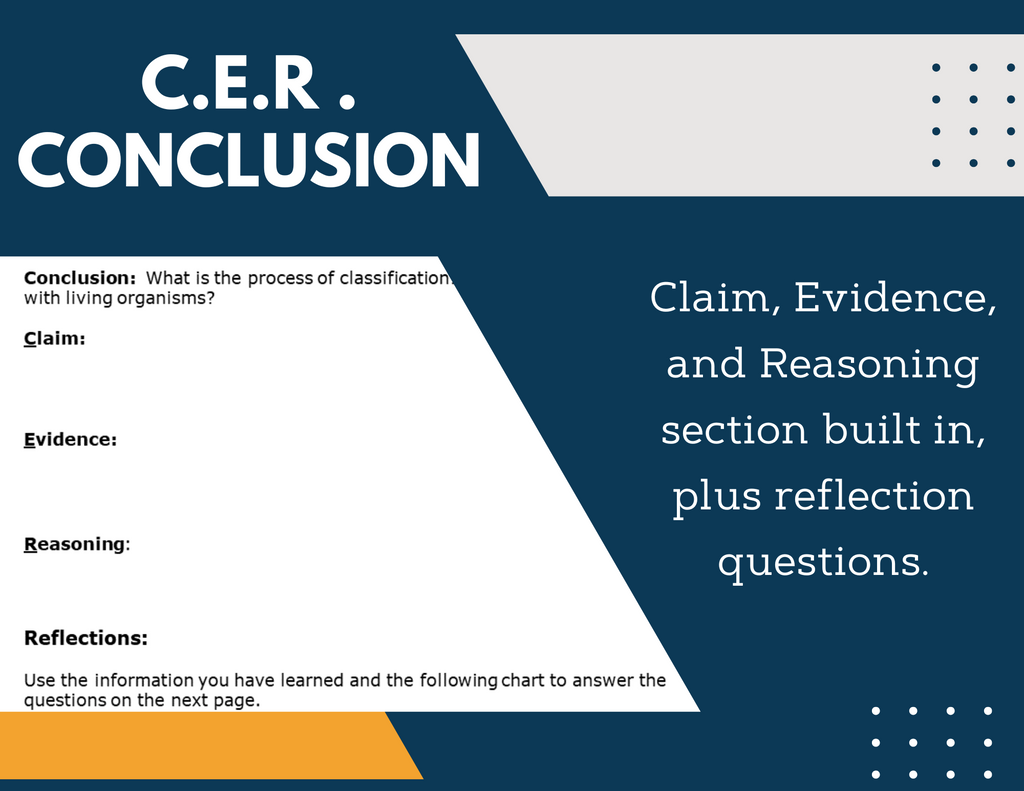 Classification Inquiry Lab - MS 6-8 Science