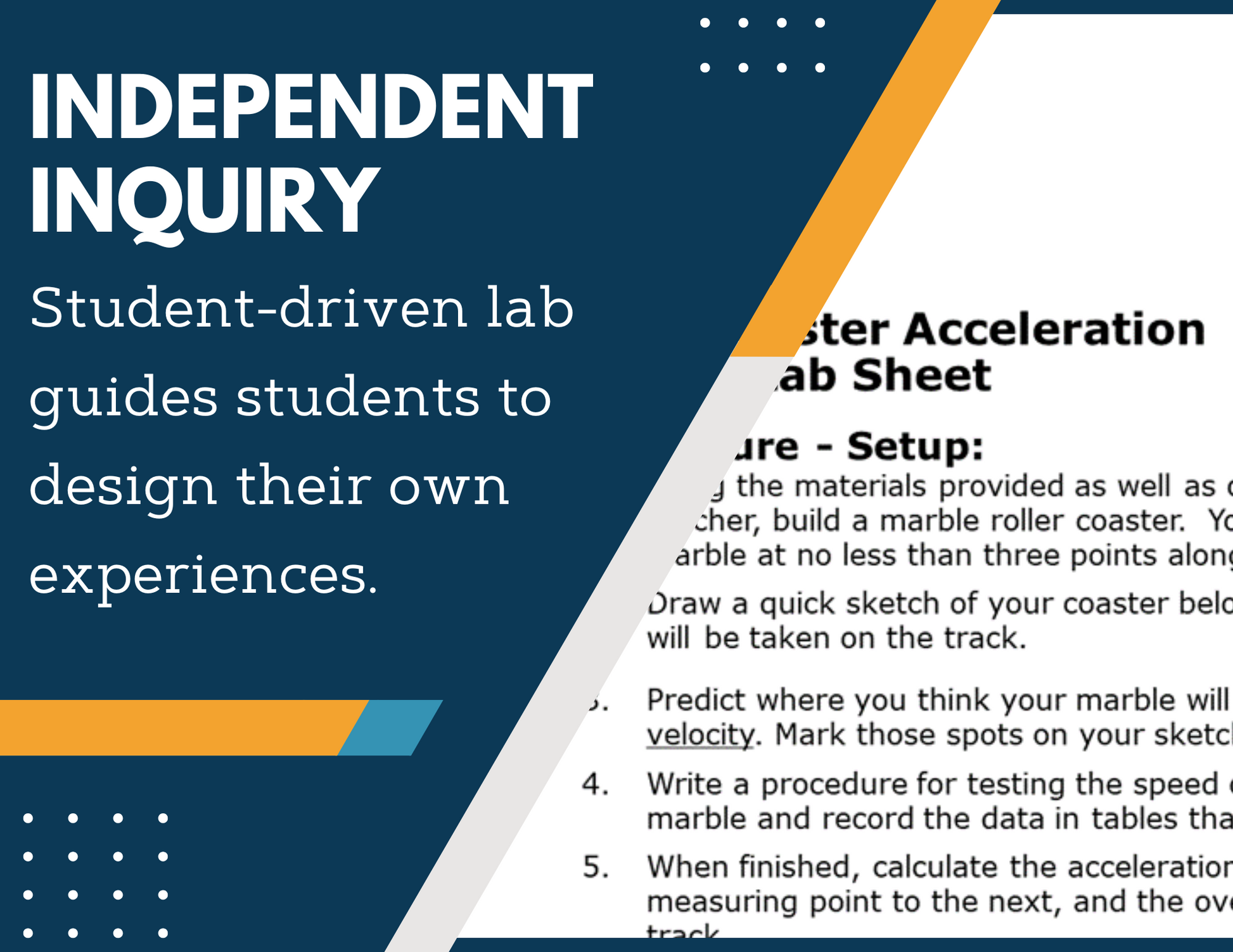 Acceleration Inquiry Lab - MS 6-8 Science TEKS