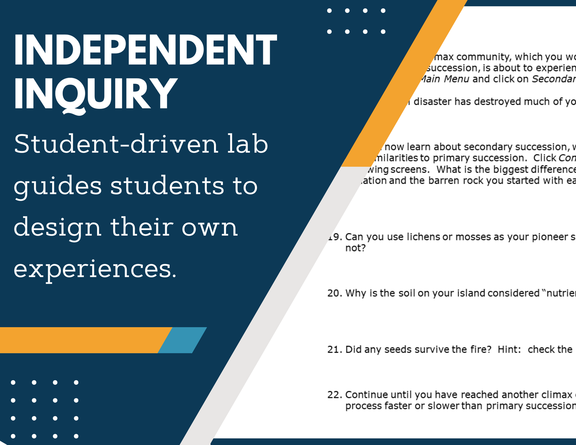 Succession Inquiry Lab - MS 6-8 Science TEKS