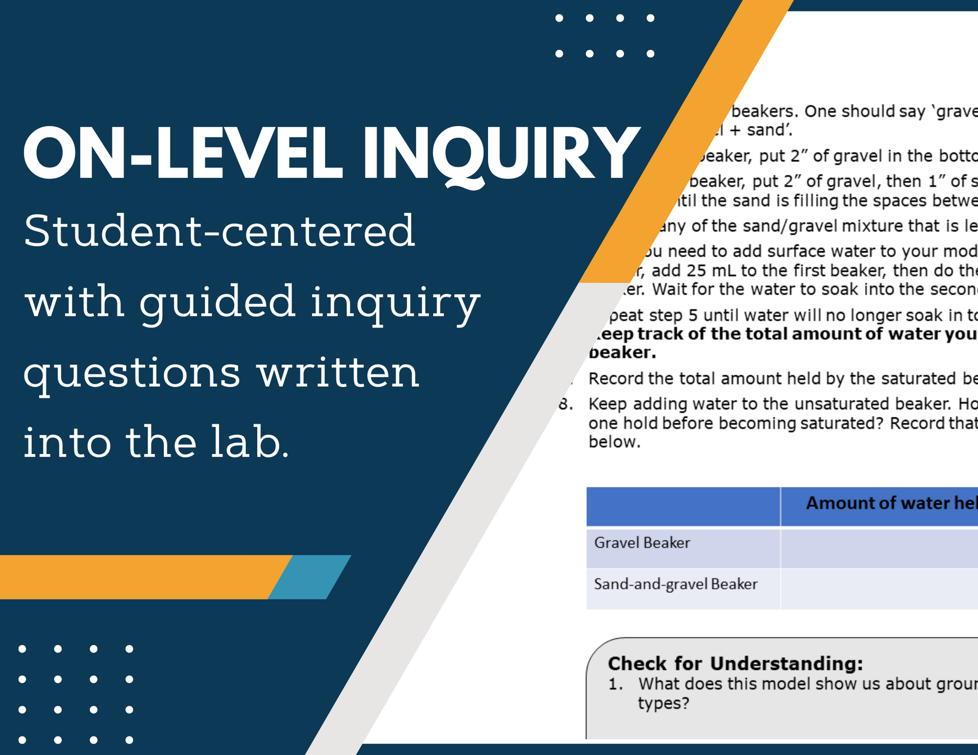 Geosciences - Groundwater Distribution Inquiry Lab - NGSS MS ESS3-1