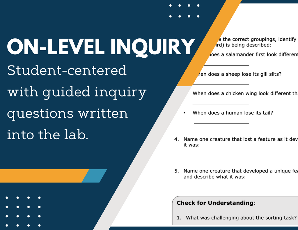 Comparative Embryology Inquiry Lab - NGSS MS LS4-3