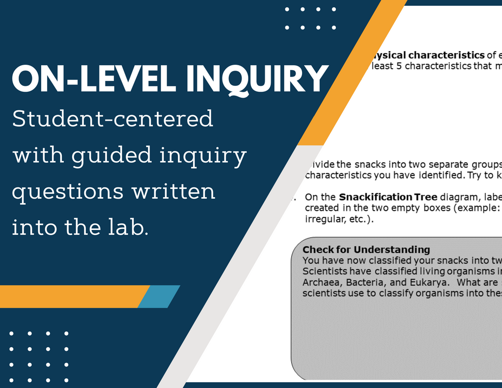 Classification Inquiry Lab - MS 6-8 Science