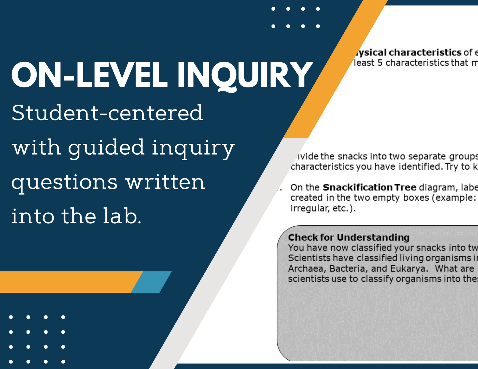 Classification Inquiry Lab - MS 6-8 Science