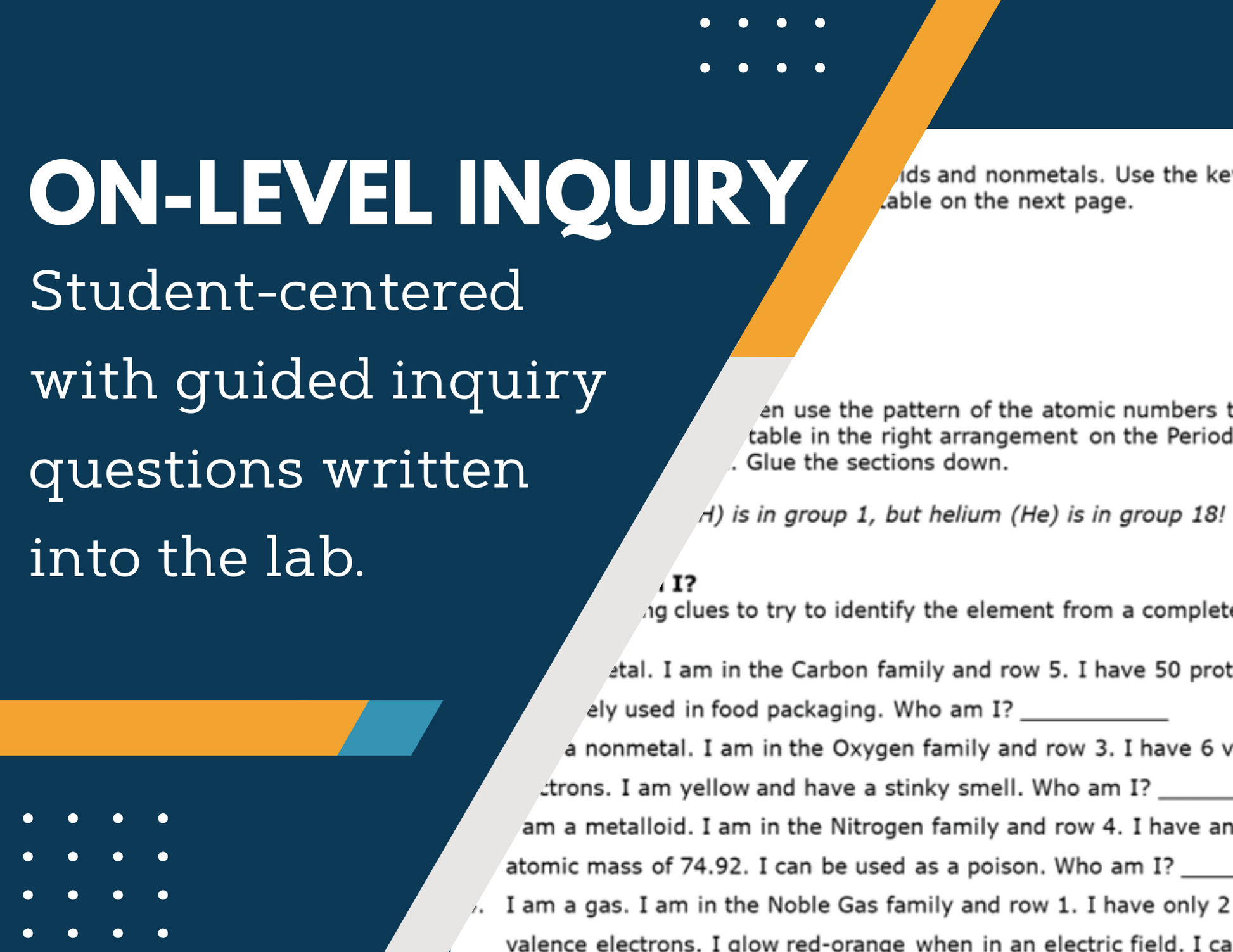 Periodic Table Arrangement Inquiry Lab - MS 6-8 Science TEKS