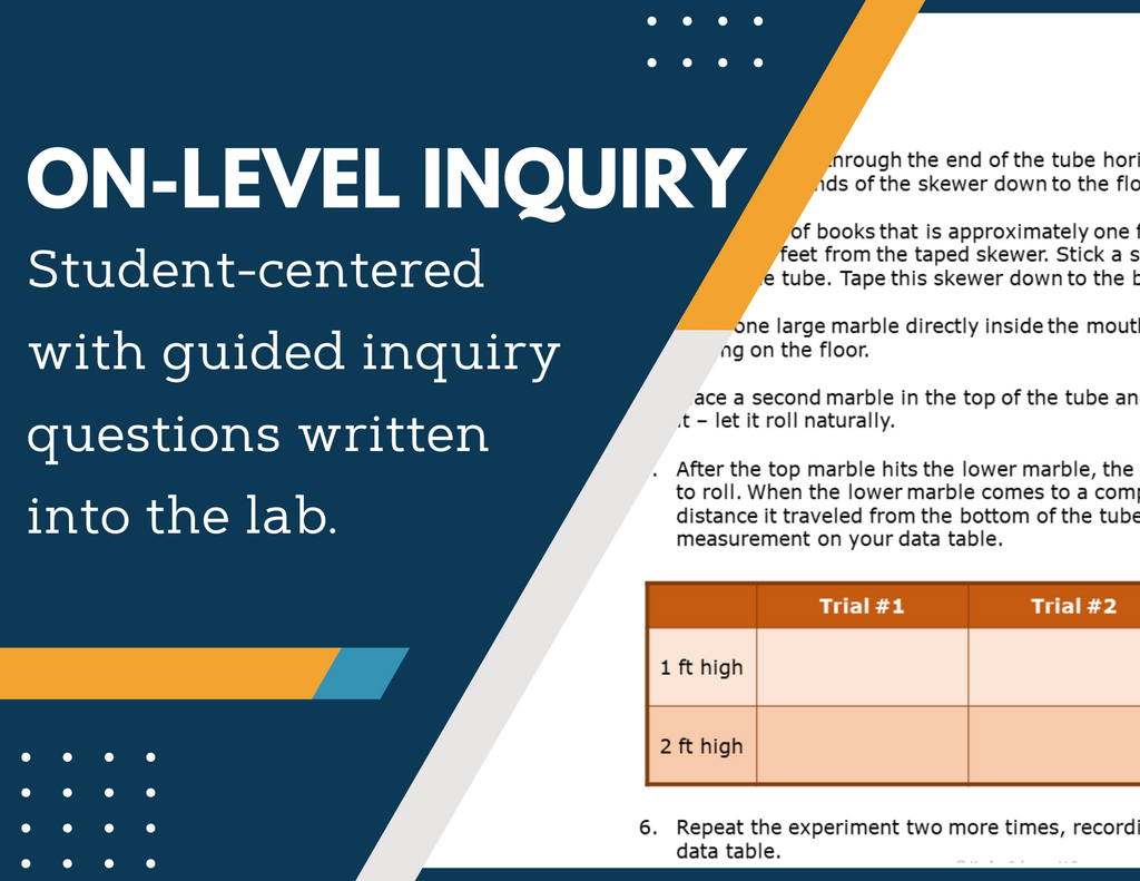 Kinetic Energy Transfer Inquiry Lab - NGSS MS PS3-5