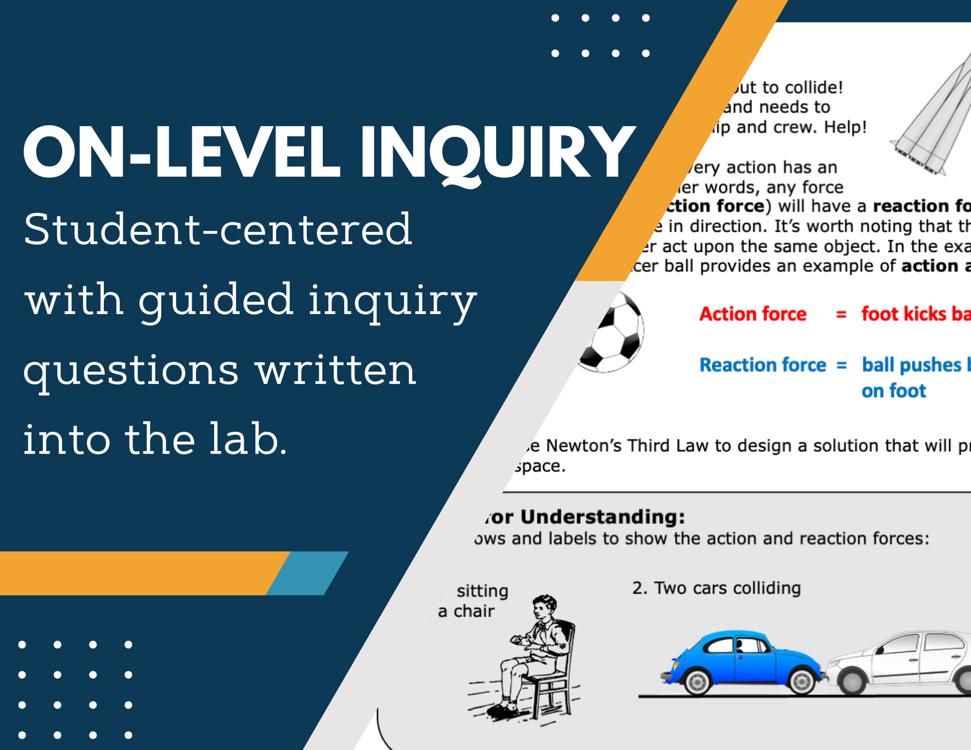 Newton's Third Law Inquiry Lab - NGSS MS PS2-1, TEKS 6-8